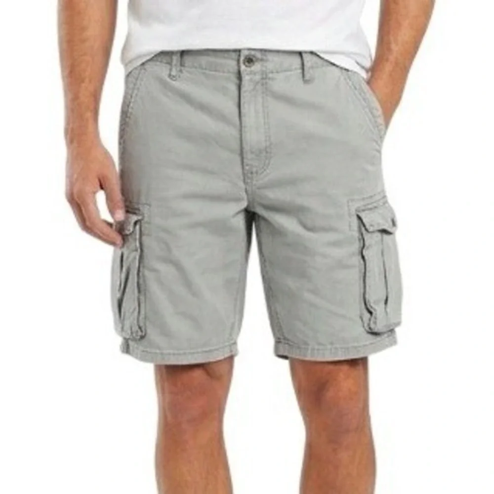 Levis Cargo Shorts Mens 33 Gray Canvas 100% Cotton Utility Pockets Casual Summer